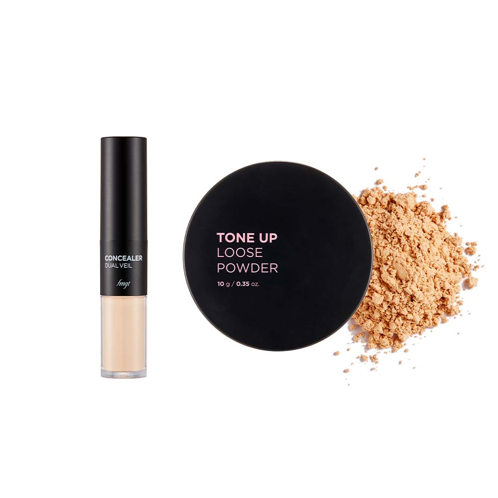 [Xmas Set 3] FMGT Concealer Dual Veil EX N201 Apricot Beige + Tone Up Loose Powder V201